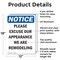 Signmission Please Excuse Our Appearance Remodeling, 12 in W x Rectangle, Aluminum OS-2PACK-NS-A-1218-V-16354 - alternate 6